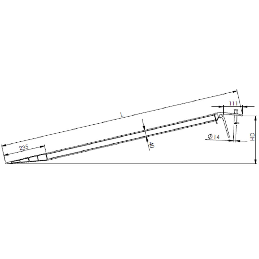 Zdjęcie produktu nr 7: Aluminiowa szyna przeładunkowa, antypoślizgowa, nośność 435 kg/szt., szer. x dł. 200 x 1 500 mm