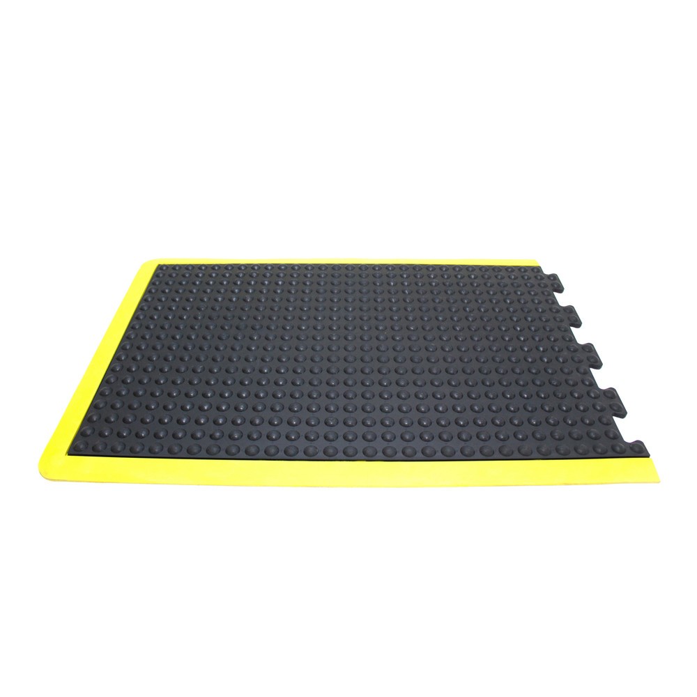 Zdjęcie produktu nr 1: COBA Mata przeciwzmęczeniowa Bubblemat Safety, element końcowy, szer. x gł. 900 x 1200 mm, kolor czarny/żółty