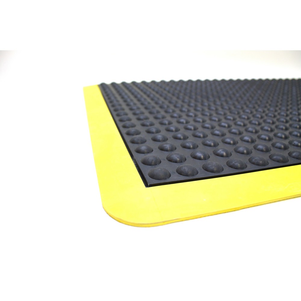 Zdjęcie produktu nr 2: COBA Mata przeciwzmęczeniowa Bubblemat Safety, element końcowy, szer. x gł. 600 x 900 mm, kolor czarny/żółty