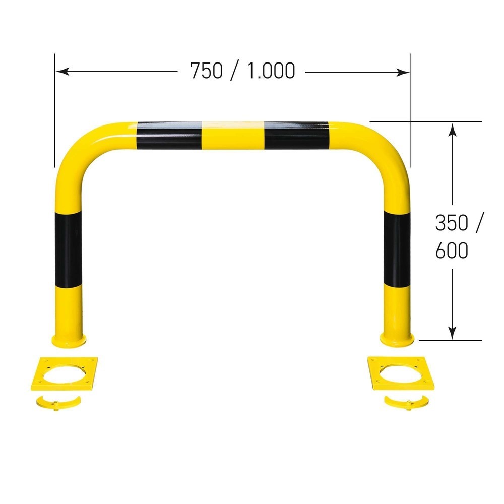 Zdjęcie produktu nr 5: Kabłąk przeciwuderzeniowy do zamocowania za pomocą kołków rozporowych, wys. x szer. 350 x 1 000 mm