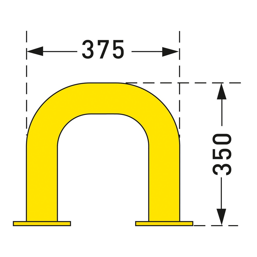 Zdjęcie produktu nr 2: Kabłąk przeciwuderzeniowy do zastosowań w pomieszczeniach, Ø 76 mm, wys. x szer. 350 x 375 mm