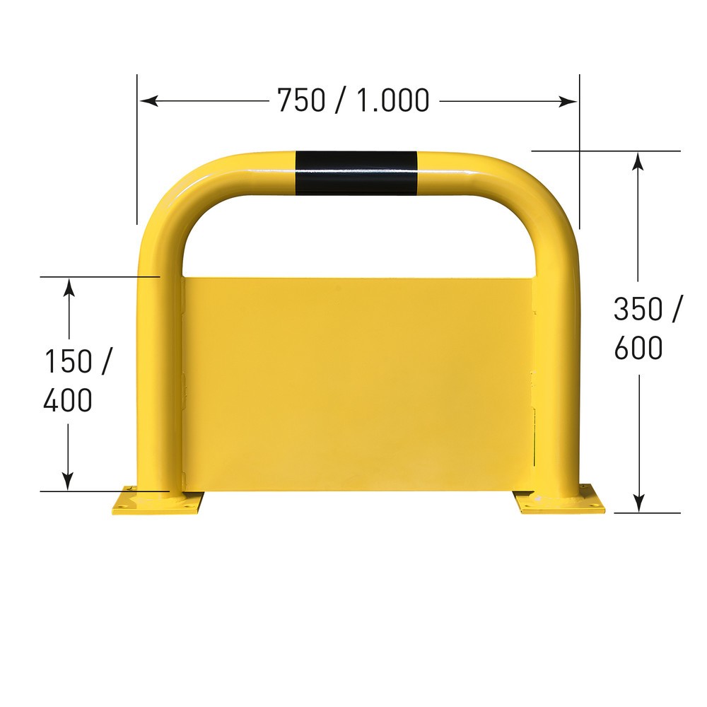 Zdjęcie produktu nr 5: Kabłąk przeciwuderzeniowy z ochroną przeciwwjazdową, wys. x szer. 350 x 1000 mm