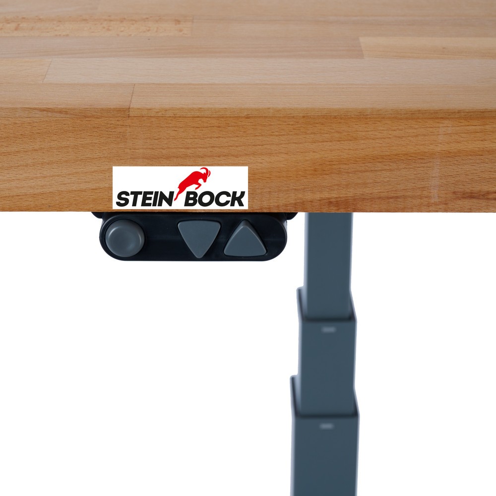 Zdjęcie produktu nr 3: Ława warsztatowa Steinbock® e-Adjust z funkcją elektrycznej regulacji wysokości, wys. x szer. x gł. 700–1170 x 2000 x 750 mm, udźwig 350 kg