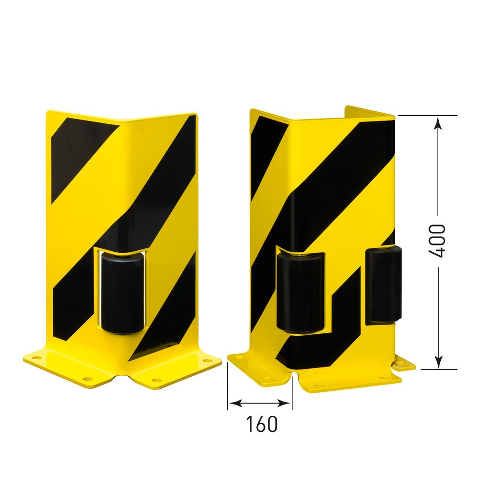 Zdjęcie produktu nr 2: Osłona przeciwuderzeniowa z rolkami prowadzącymi, profil U, wys. x szer. x gł. 400 x 160 x 160 mm