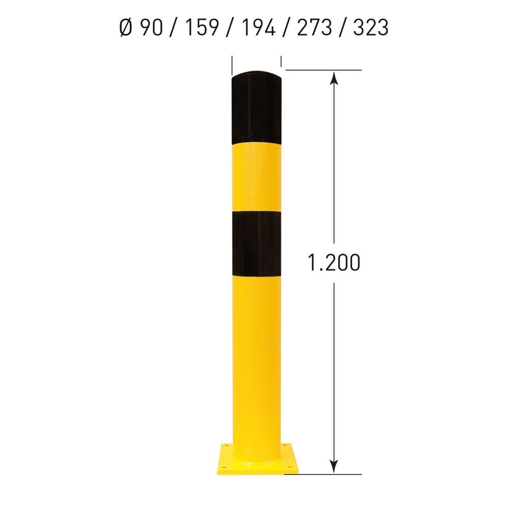 Zdjęcie produktu nr 4: Pachołek przeciwuderzeniowy, Ø 273 mm, wysokość 1200 mm, do zamocowania kołkami