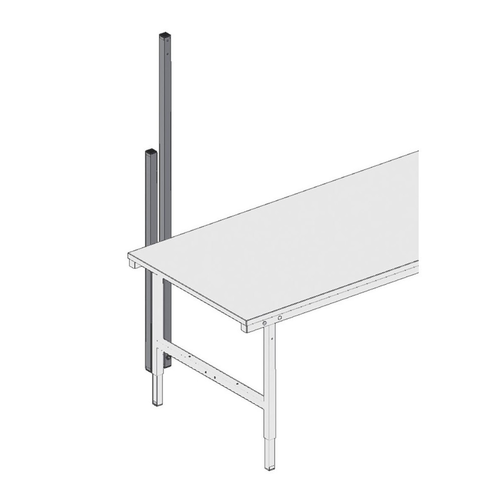 Zdjęcie produktu nr 2: 2 długie szyny montażowe, wys. x szer. x gł. 1 770 x 40 x 40 mm, 1 085 mm nad blatem stołu