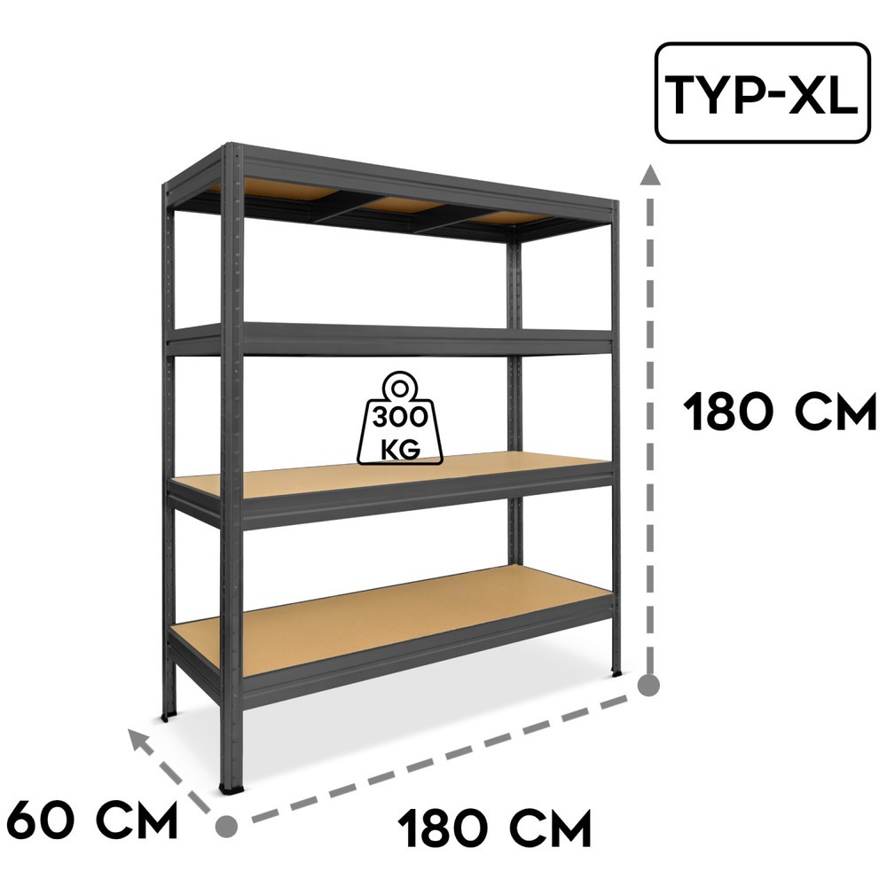 Zdjęcie produktu nr 2: Regał półkowy Steinbock® typ L, obciążenie półki 375 kg, wys. x szer. x dł. 1770 x 1600 x 600 mm