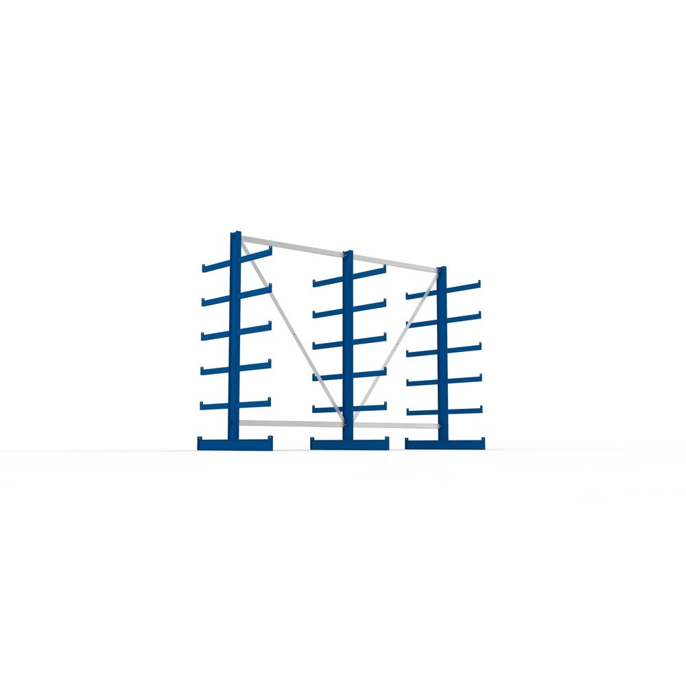 Zdjęcie produktu nr 3: Kompletny zestaw META, dwustronny regał wspornikowy, udźwig wspornika 200 kg, wys. x szer. x gł. 2000 x 2755 x 1150 mm, 3 x profil