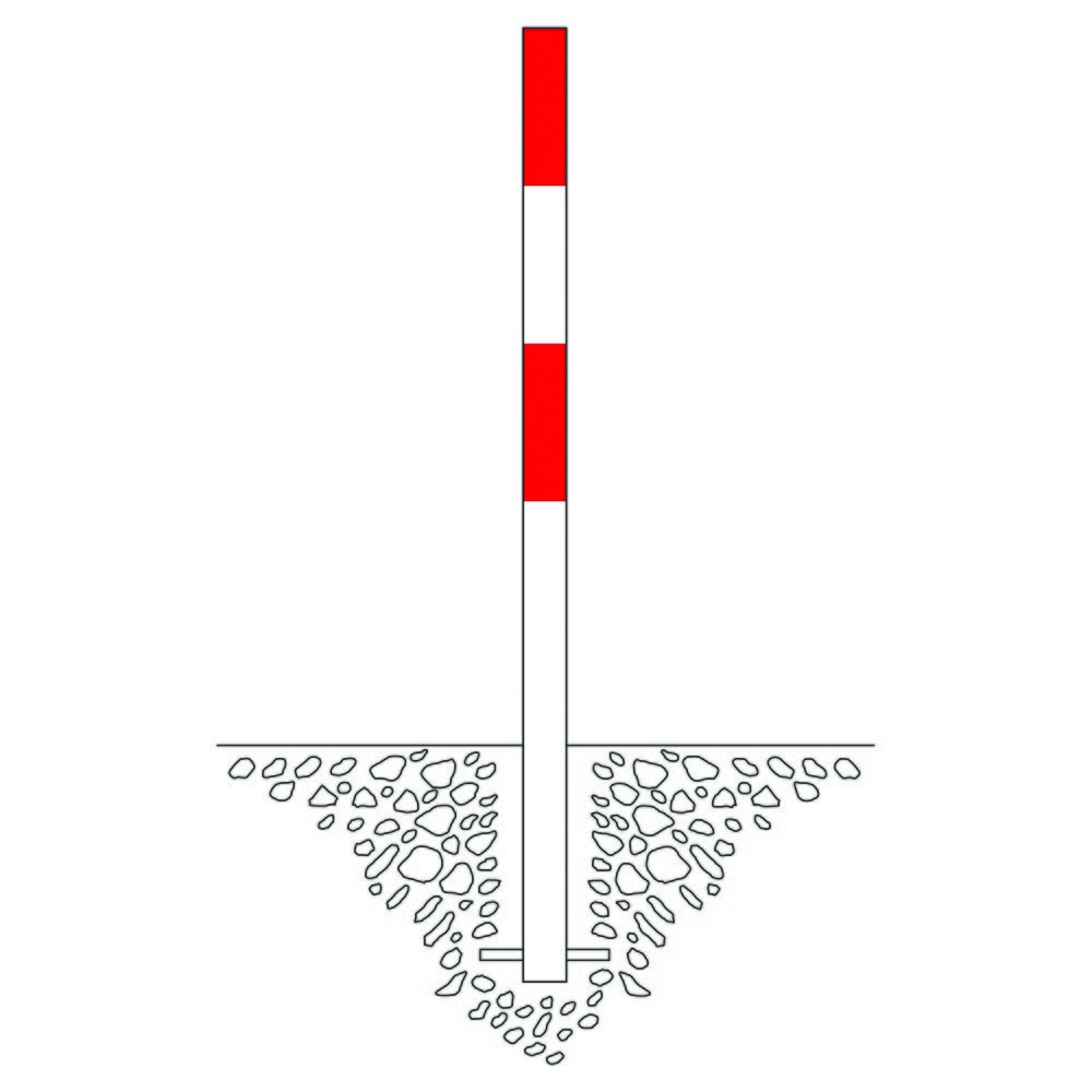 Zdjęcie produktu nr 2: Słupek odgradzający MORION, stały, rura okrągła Ø 60 mm, pokryty tworzywem sztucznym, do osadzania w betonie, bez uchwytu łańcuchowego