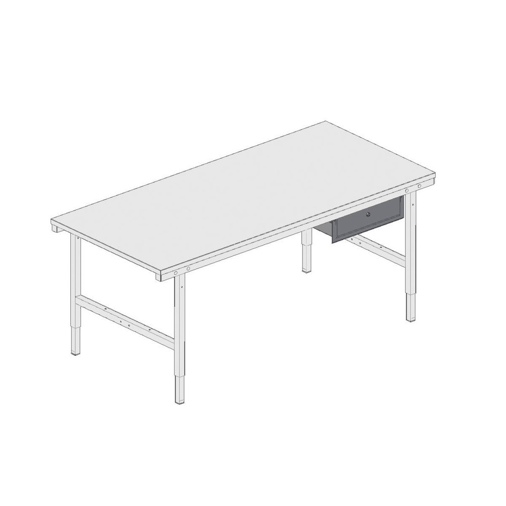 Zdjęcie produktu nr 3: Stalowa szuflada dla systemu stołu do pakowania, wys. x szer. x gł. 150 x 520 x 500 mm