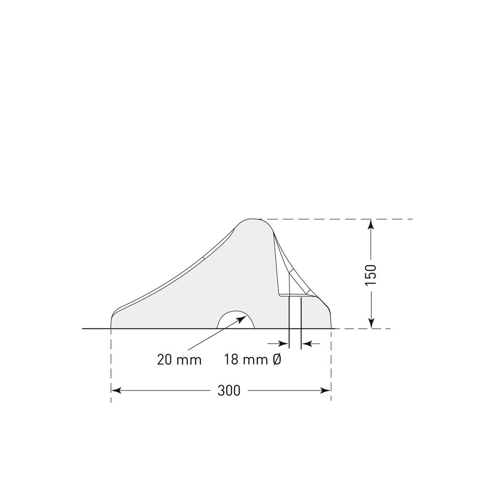 Zdjęcie produktu nr 2: Stoper kół Heavy Duty, czarny, wys. x szer. x gł. 150 x 1000 x 300 mm