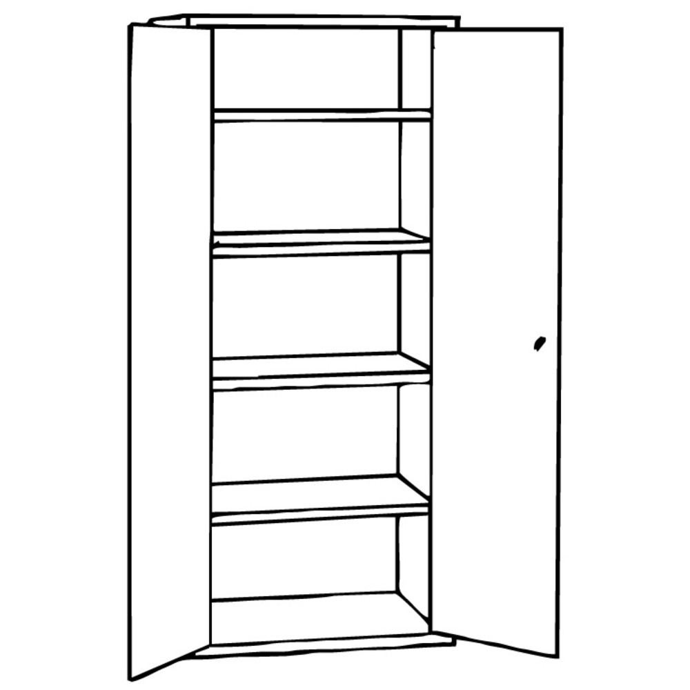 Zdjęcie produktu nr 2: Szafa z drzwiami skrzydłowymi HEMMDAL HF-ST, 5 poziomów, wys. x szer. x gł. 1950 x 920 x 600 mm, półki ocynkowane, kolor jasnoszary