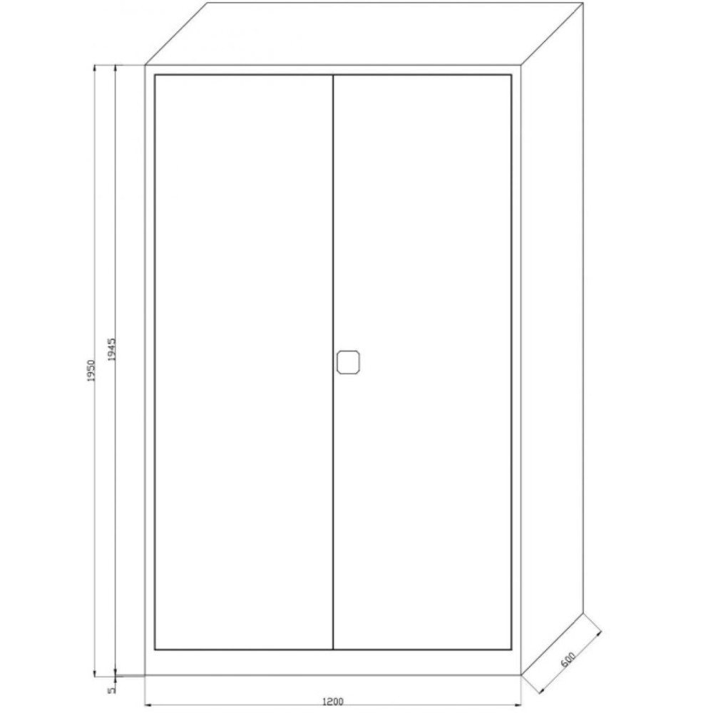 Zdjęcie produktu nr 2: Szafa warsztatowa HEMMDAL HW-XBT, bezpieczny zamek cylindryczny, wys. x szer. x gł. 1950 x 1200 x 600 mm, kolor jasnoszary/niebieski gencjanowy