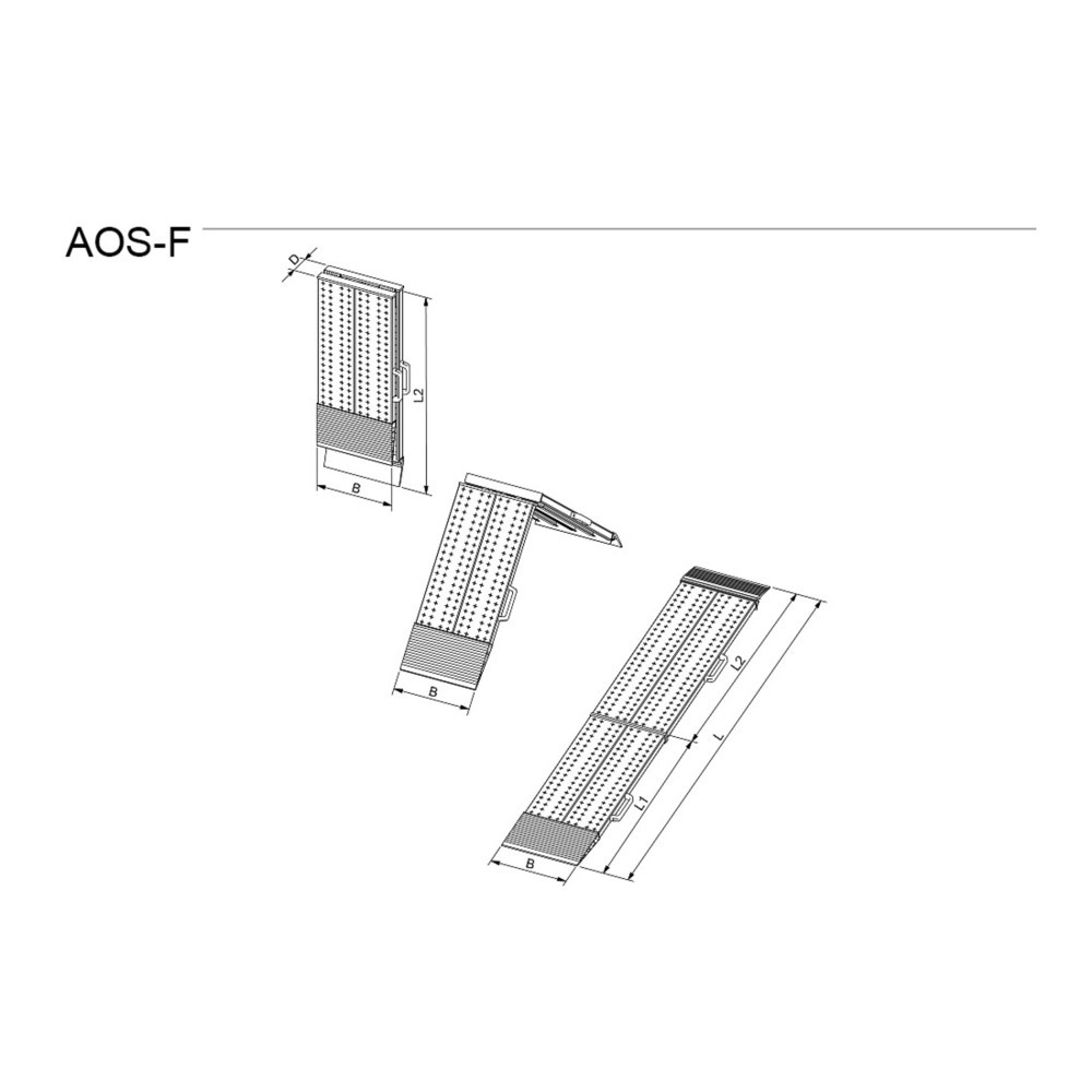 Zdjęcie produktu nr 3: Szyny przeładunkowe, składane, nośność 975 kg/szt, szer. x dł. 800 x 2 045 mm