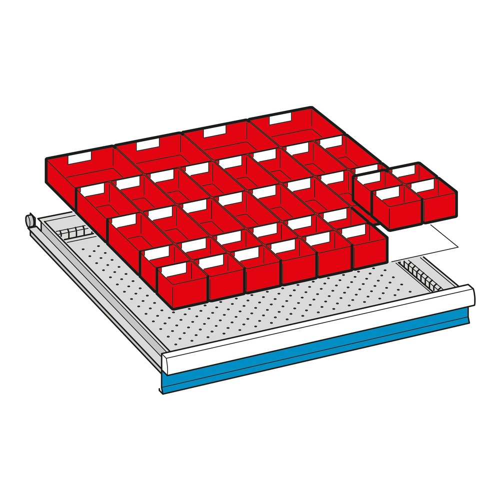 Zdjęcie produktu nr 2: Wkład z rowkami do szaf z szufladami LISTA, z 16 rowkami, do frontu o wysokości 50 mm