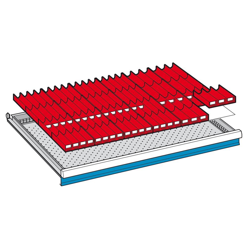 Zdjęcie produktu nr 1: Wkład z rowkami do szaf z szufladami LISTA, z 24 rowkami, do frontu o wysokości 50 mm
