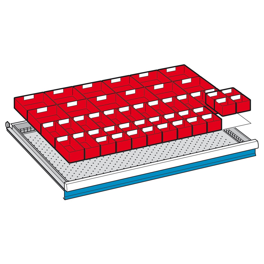 Zdjęcie produktu nr 2: Wkład z rowkami do szaf z szufladami LISTA, z 24 rowkami, do frontu o wysokości 50 mm
